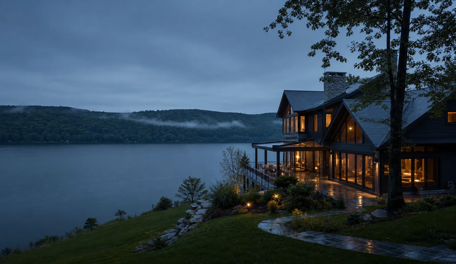 Remote lake house protected while its owner is away